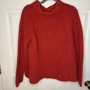Goodthreads Burnt Orange Mock Neck Sweater 100% Cotton GUC